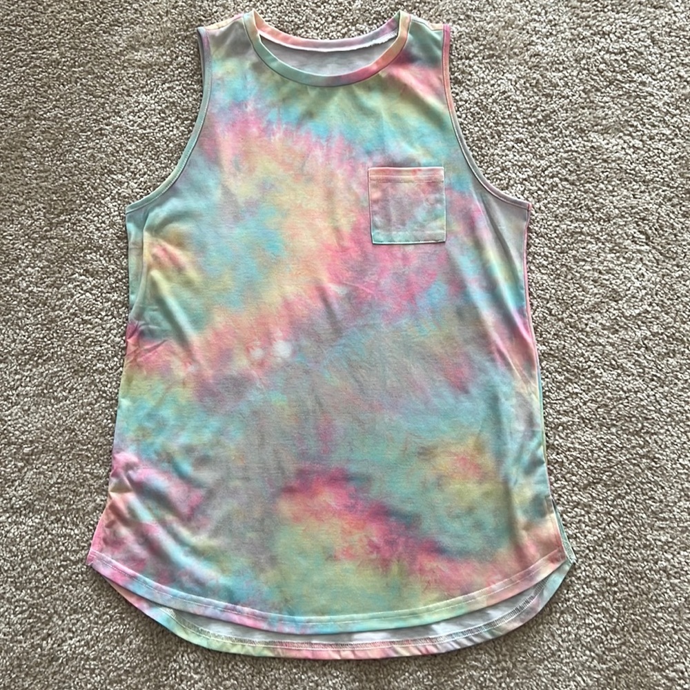 Tie Dye Tank Top Loose Fit with Pocket